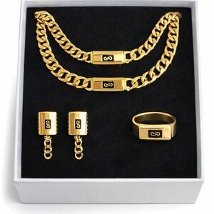 Gold Tone Stainless Steel Jewelry Set